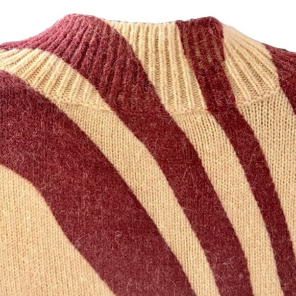 Zara Zebra Print Jacquard Knit Mini Dress Long Sleeve Size Small Wool blend NWOT - Picture 11 of 14